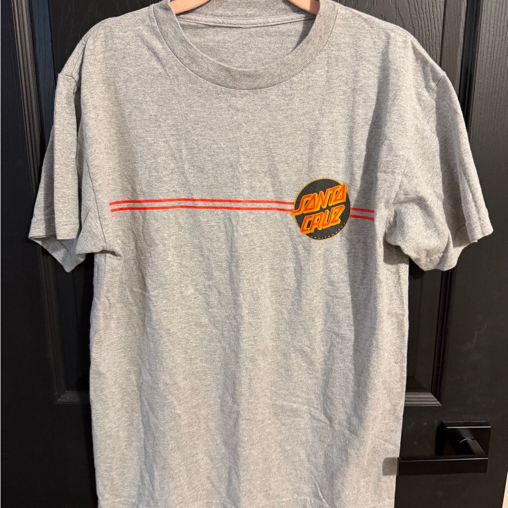 Santa Cruz Skateboards Heather Gray Tee with Red Accents